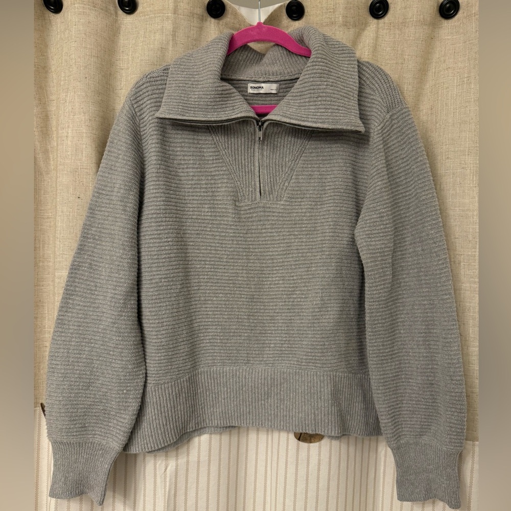 Sonoma Light Gray Women's Cowl Neck Sweater